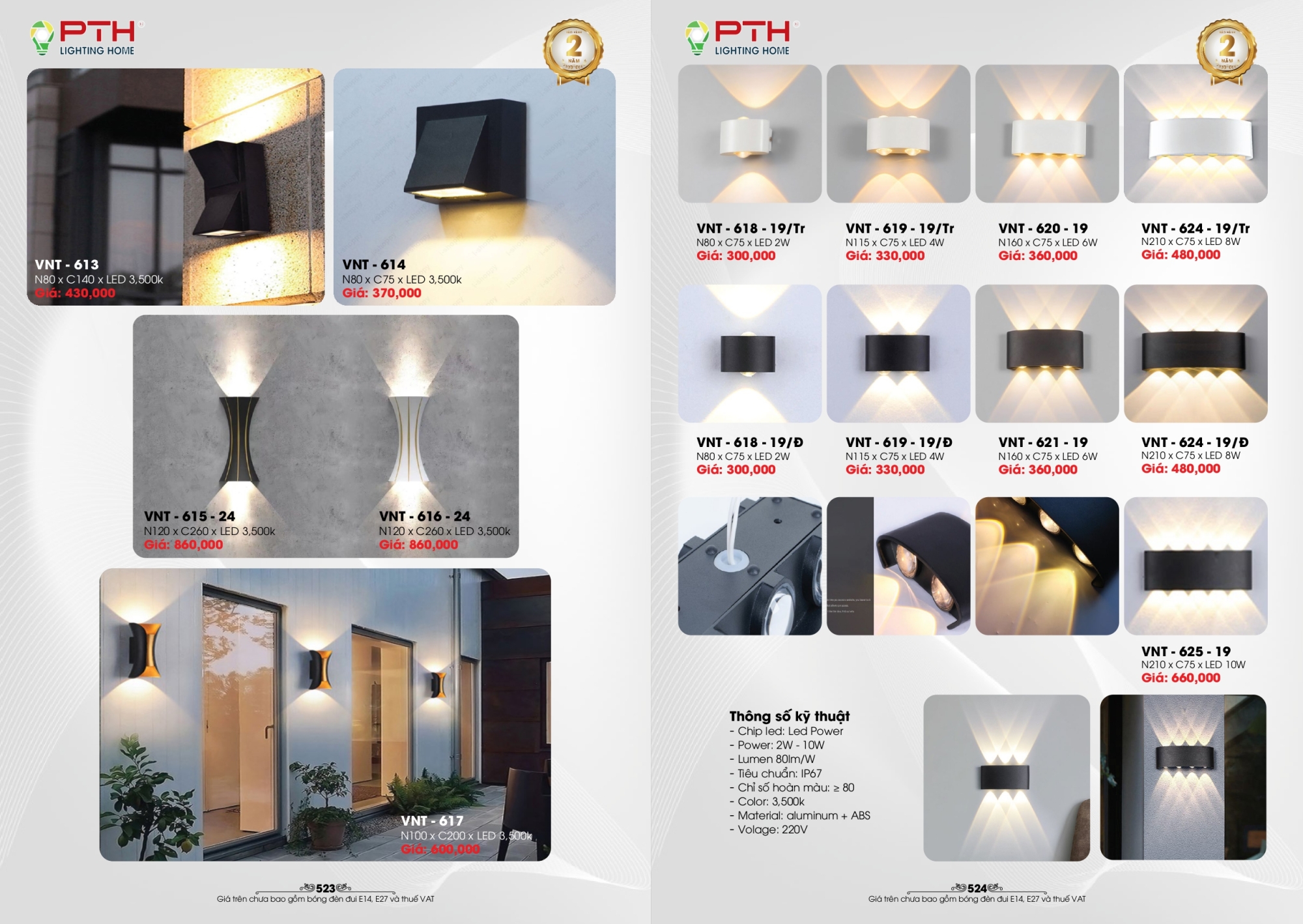 Bảng giá đèn trang trí PTH Lighting Home 2026